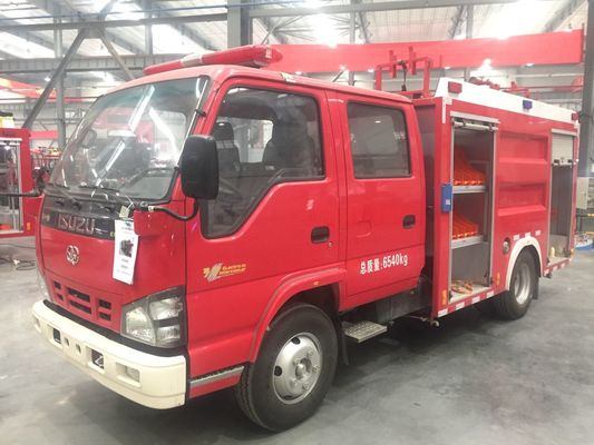 Mini 120HP 6 Wheel  ISUZU 2000L Water And Foam Tank Fire Engine