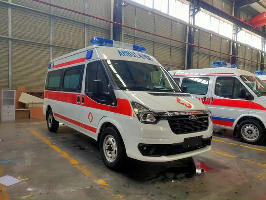 Ambulancia diesel de primeros auxilios de techo medio para tránsito de pacientes de hospital